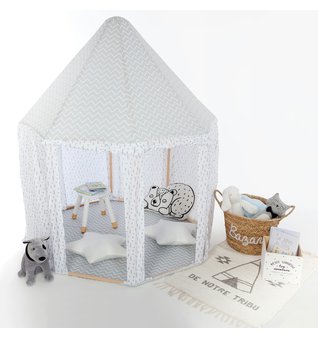 Dětský stan ve tvaru domečku white