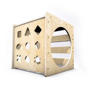 Dřevěná prolézačka - Montessori kostka XXL