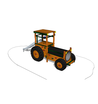 DĚTSKÉ HŘIŠTĚ sestava z akátu - Prolézačka Traktor