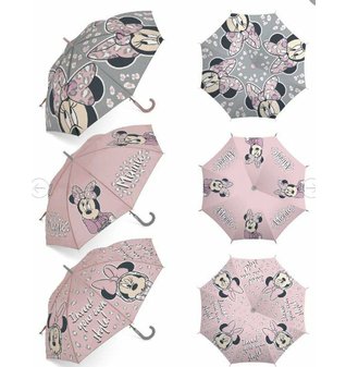 Deštník Minnie Mouse, růžovo - šedá