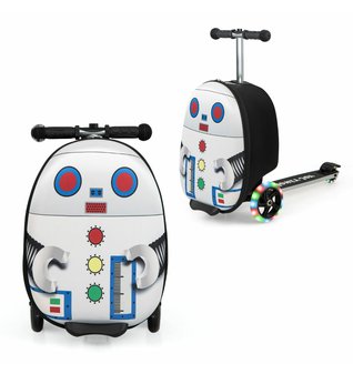 Dětský kufr na kolečkách a koloběžka 2 v 1 Robot