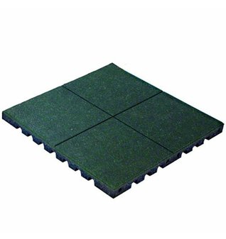 Pryžová deska 1x1 m zelená  - výška pádu 1,3m (síla 40 mm, rastr 28 mm) .
