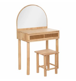 Dřevěný toletní stolek se stoličkou