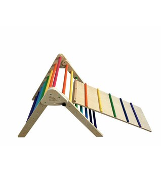 Montessori Piklerové trojúhelník s deskou duhový