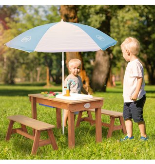 Piknikový stolek na písek a vodu se slunečníkem
