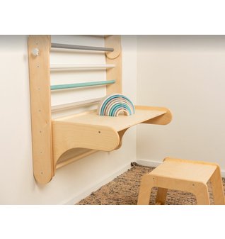 Přídavný stoleček se židličkou k žebřinám Montessori