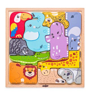 Dřevěné puzzle se zvířátky Animals