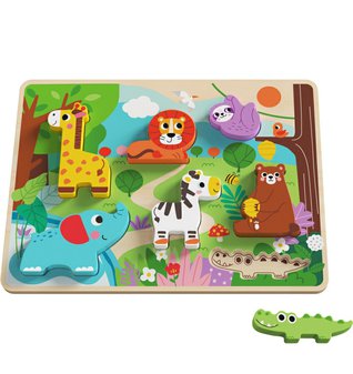 Montessori dřevěné puzzle Zoo Safari